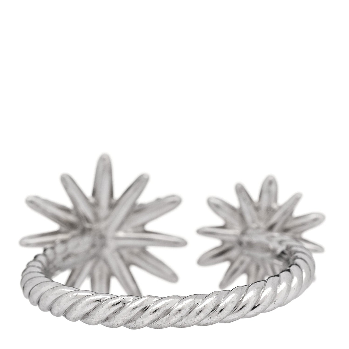 Sterling Silver Diamond Starburst Ring 52 6