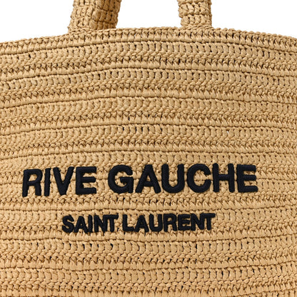 Saint Laurent Raffia Rive Gauche Tote Natural