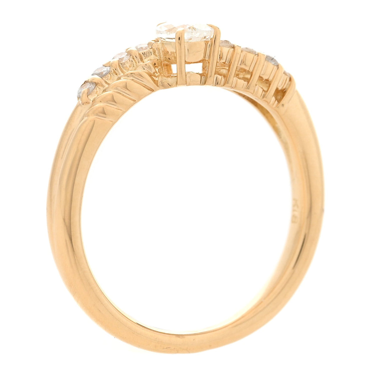 Parker & West 18K Yellow Gold Diamond Pear Cut Ring 52 6