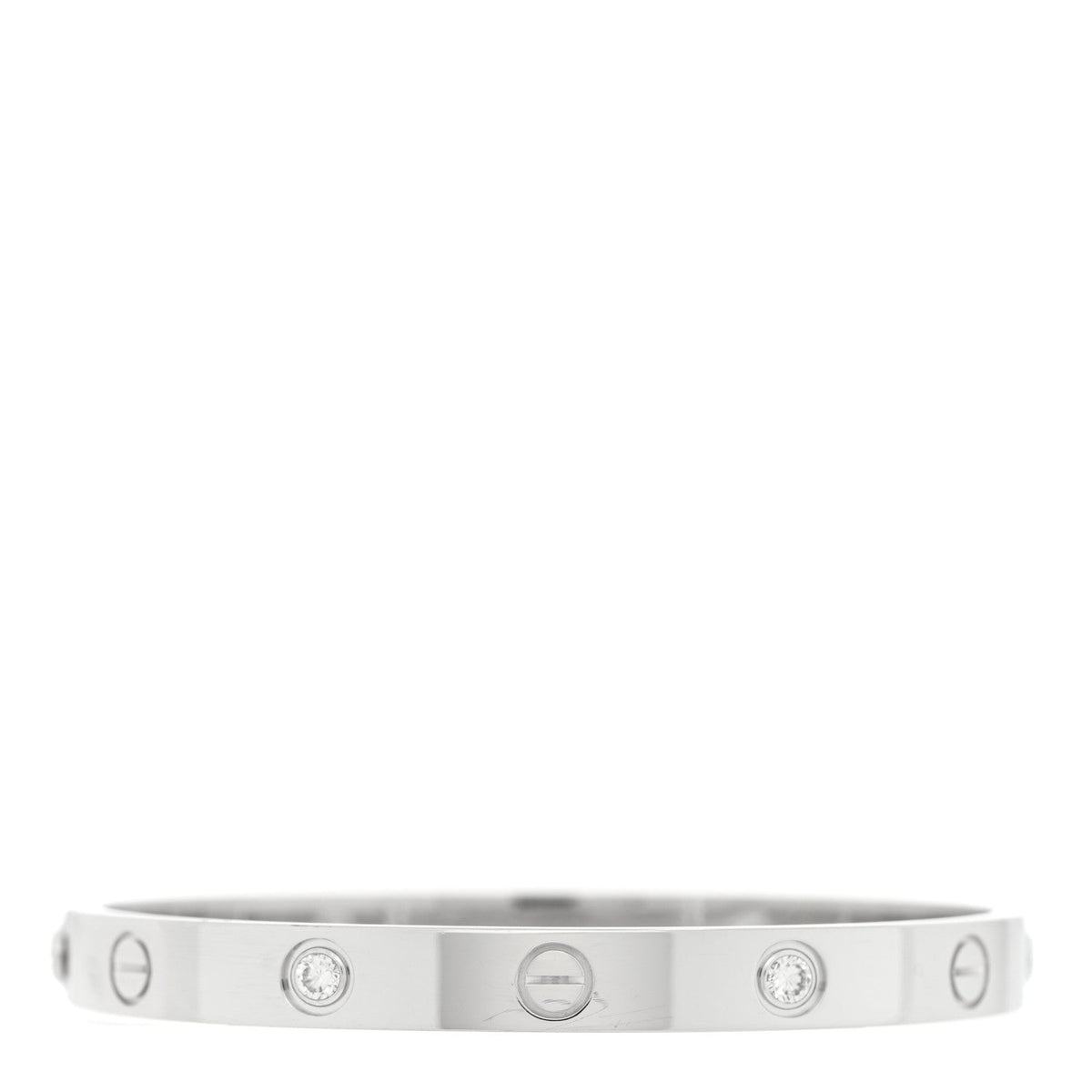 Cartier 18K White Gold 4 Diamond LOVE Bracelet 16