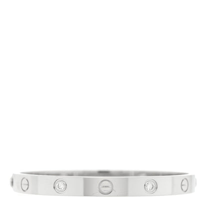 Cartier 18K White Gold 4 Diamond LOVE Bracelet 16