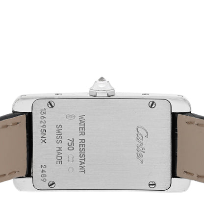Cartier 18K White Gold Diamond 19mm Tank Americaine Watch