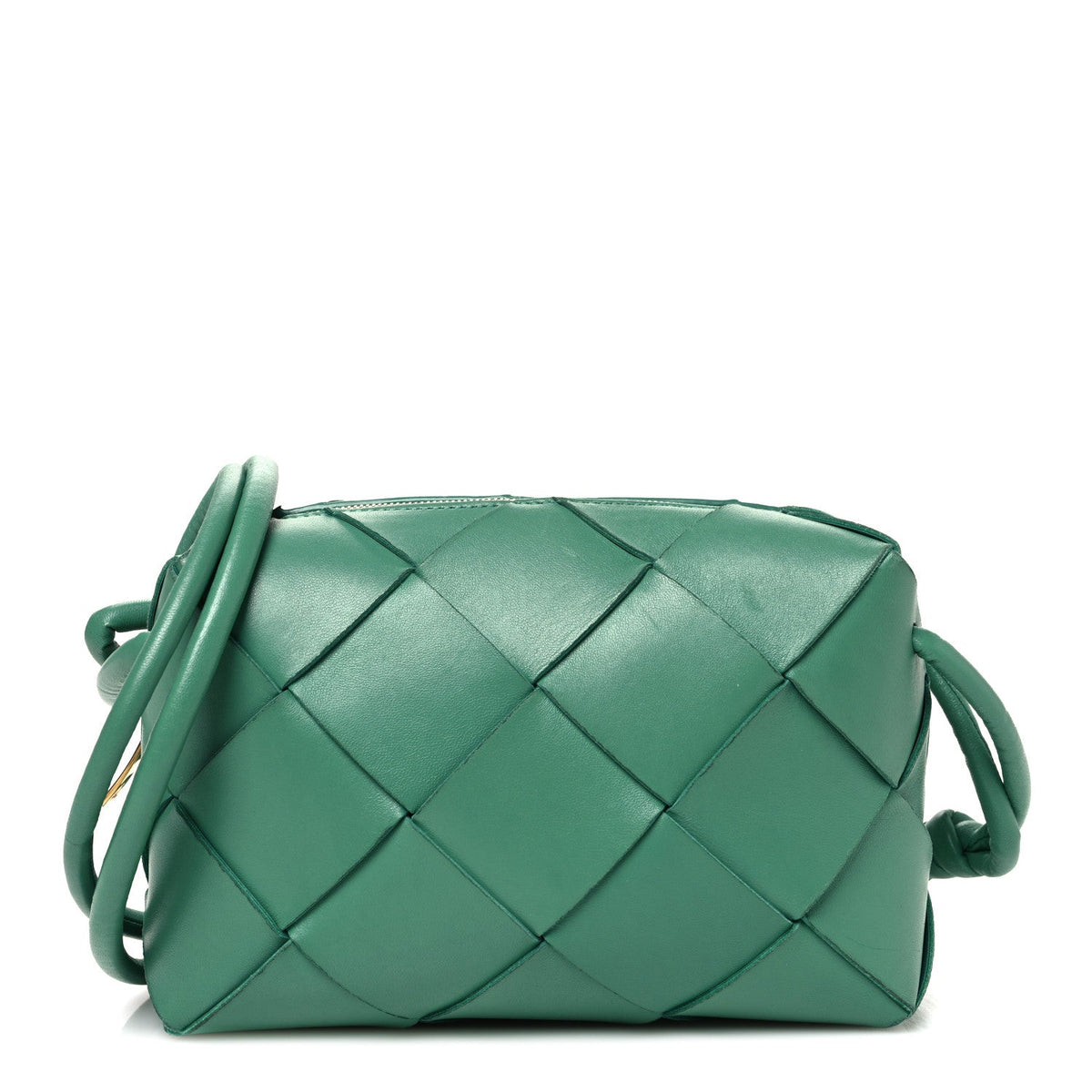 Bottega Veneta Lambskin Maxi Intrecciato Small Cassette Camera Bag Mermaid