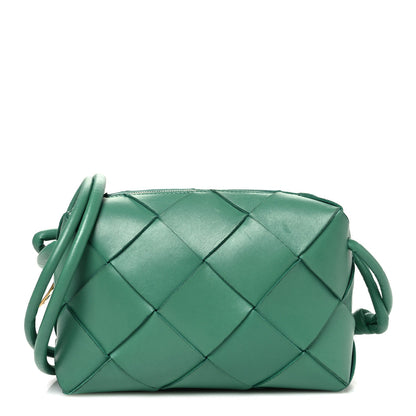 Bottega Veneta Lambskin Maxi Intrecciato Small Cassette Camera Bag Mermaid