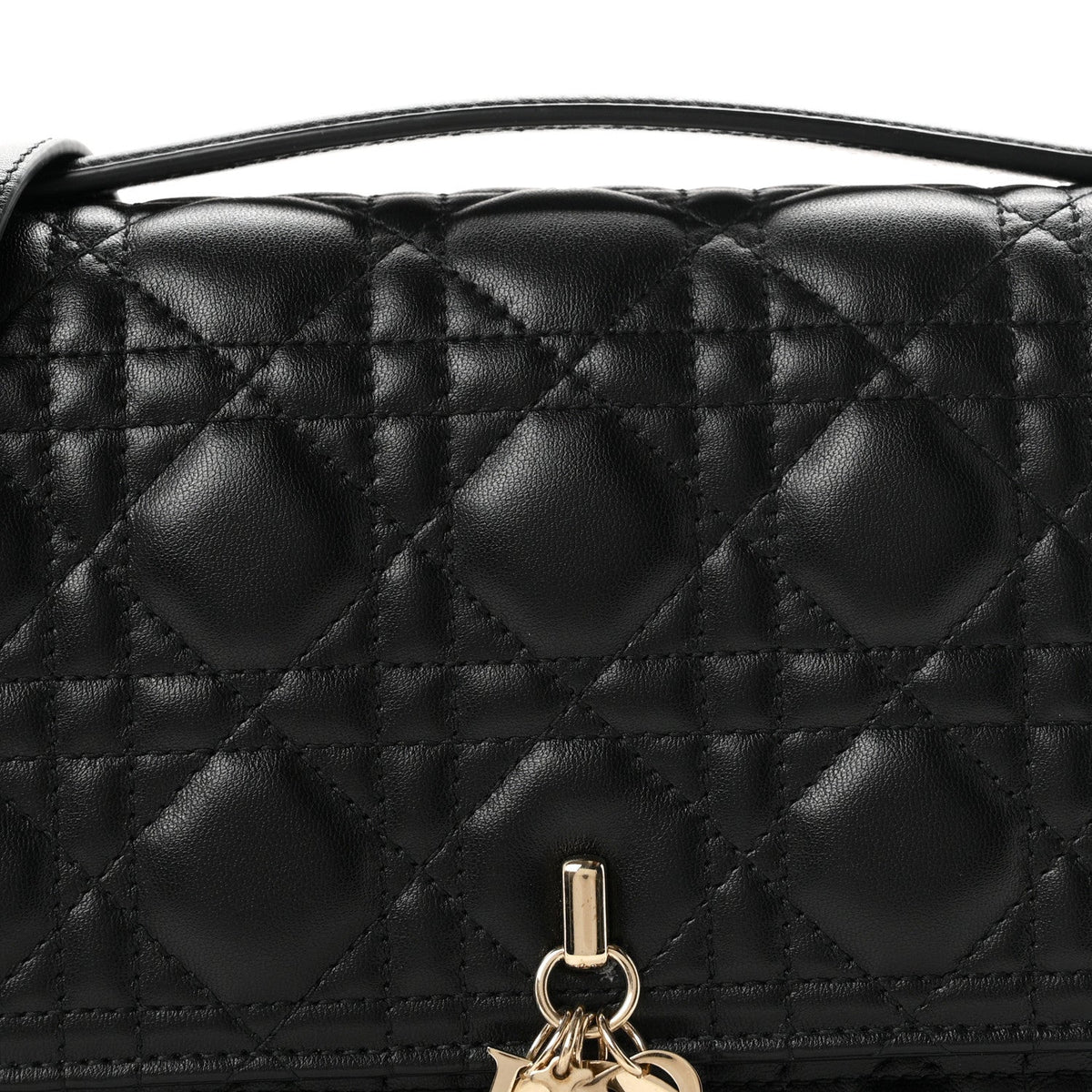 Dior Lambskin Cannage My Dior Top Handle Bag Black