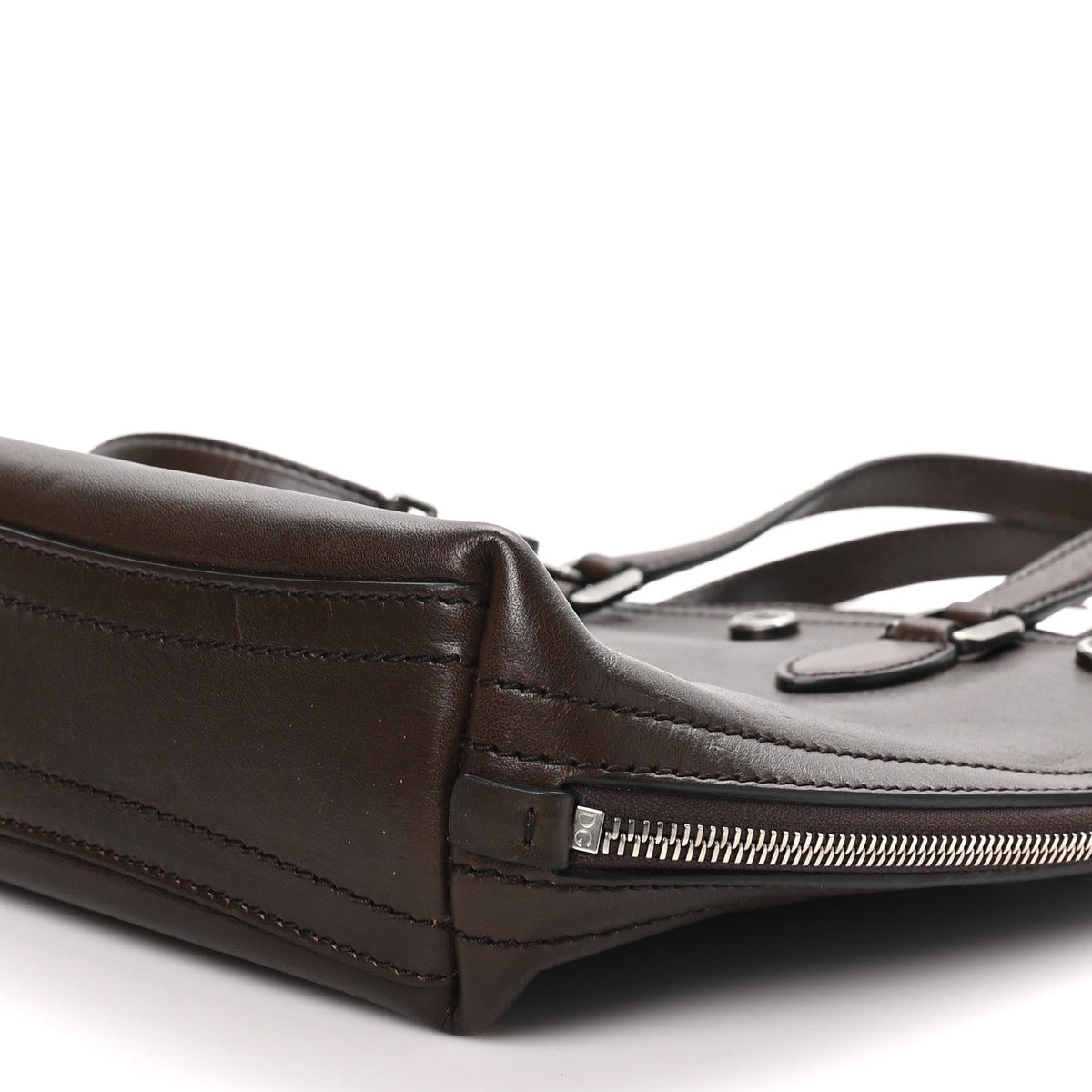 Dolce & Gabbana Tempesta Calfskin Atene Shopping Bag Brown