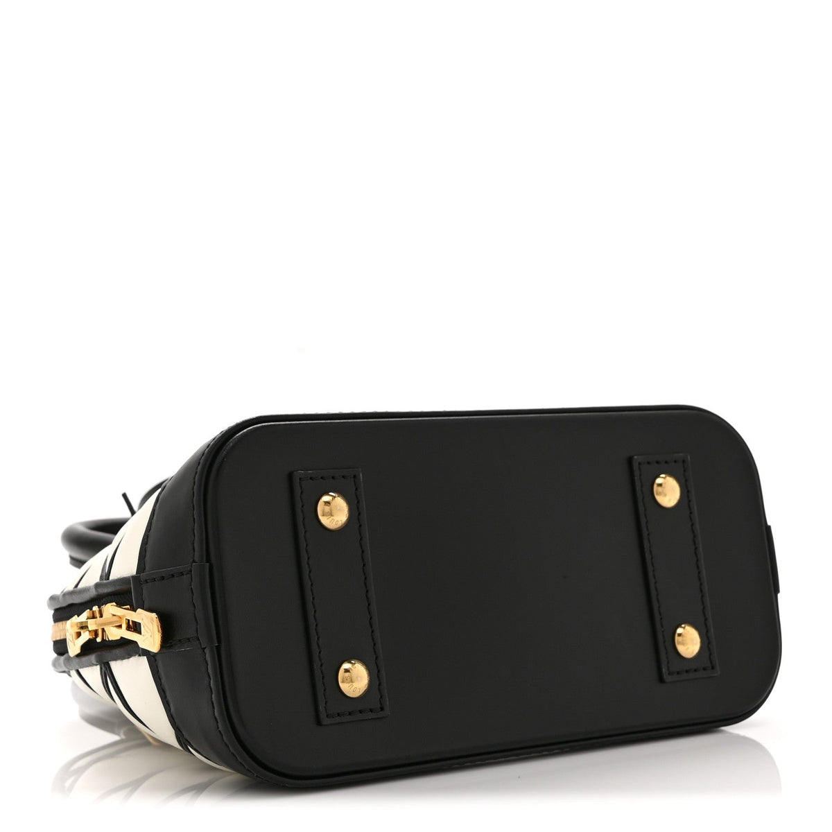 Louis Vuitton Lambskin Malletage Alma BB Black White