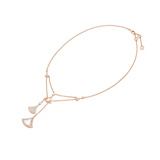 18K Rose Gold Diamond Mother of Pearl Divas' Dream Necklace