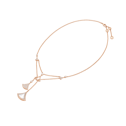 18K Rose Gold Diamond Mother of Pearl Divas' Dream Necklace