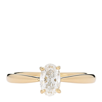 Parker & West 18K Yellow Gold Diamond .51ct Oval Cut Solitaire Ring 52 6