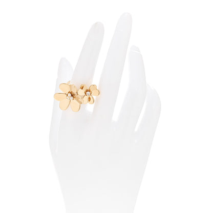 Van Cleef & Arpels 18K Yellow Gold Diamond Frivole Ring 54 7