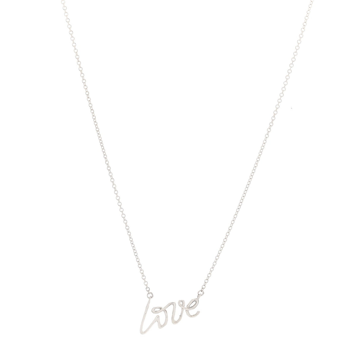Tiffany Sterling Silver Paloma Picasso Graffiti Love Pendant Necklace