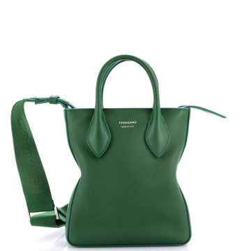 Vertical Fold Side Star Tote Leather Mini