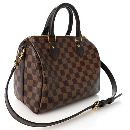 Louis Vuitton Damier Ebene Speedy Bandouliere 25 Brown