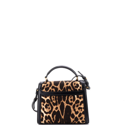 Cassandra Top Handle Bag Printed Canvas with Leather Mini