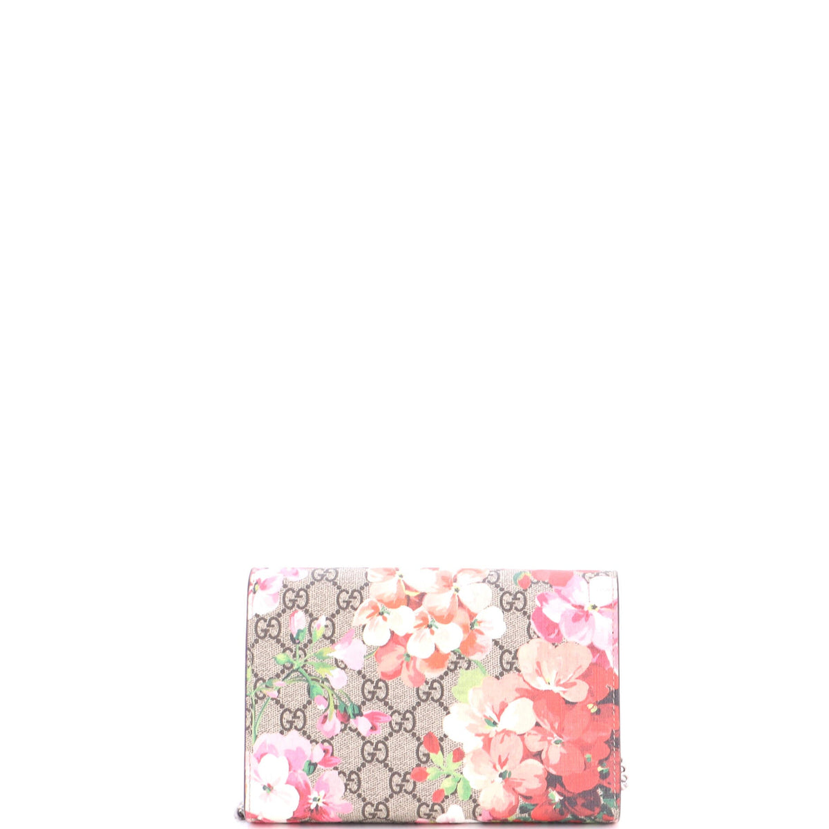Dionysus Chain Wallet Blooms Print GG Coated Canvas Small