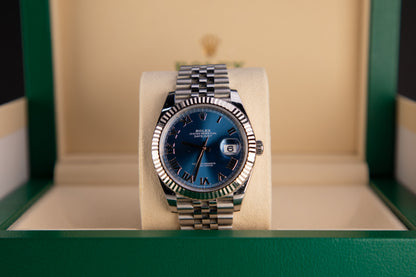 Rolex Datejust 41 mm Azzurro-Blue Oystersteel White Gold Jubilee 126334-0026