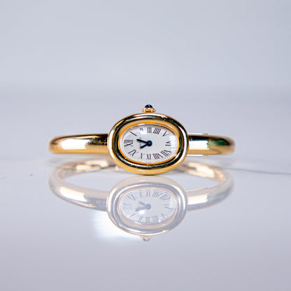 Cartier Baignoire Mini Yellow Gold Silver Dial Bracelet WGBA0044