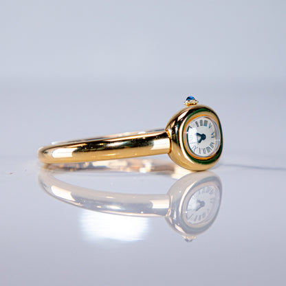 Cartier Baignoire Mini Yellow Gold Silver Dial Bracelet WGBA0044