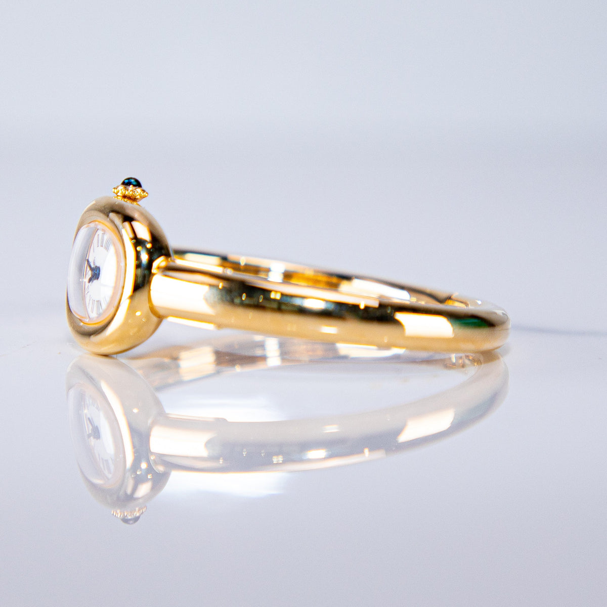 Cartier Baignoire Mini Yellow Gold Silver Dial Bracelet WGBA0044