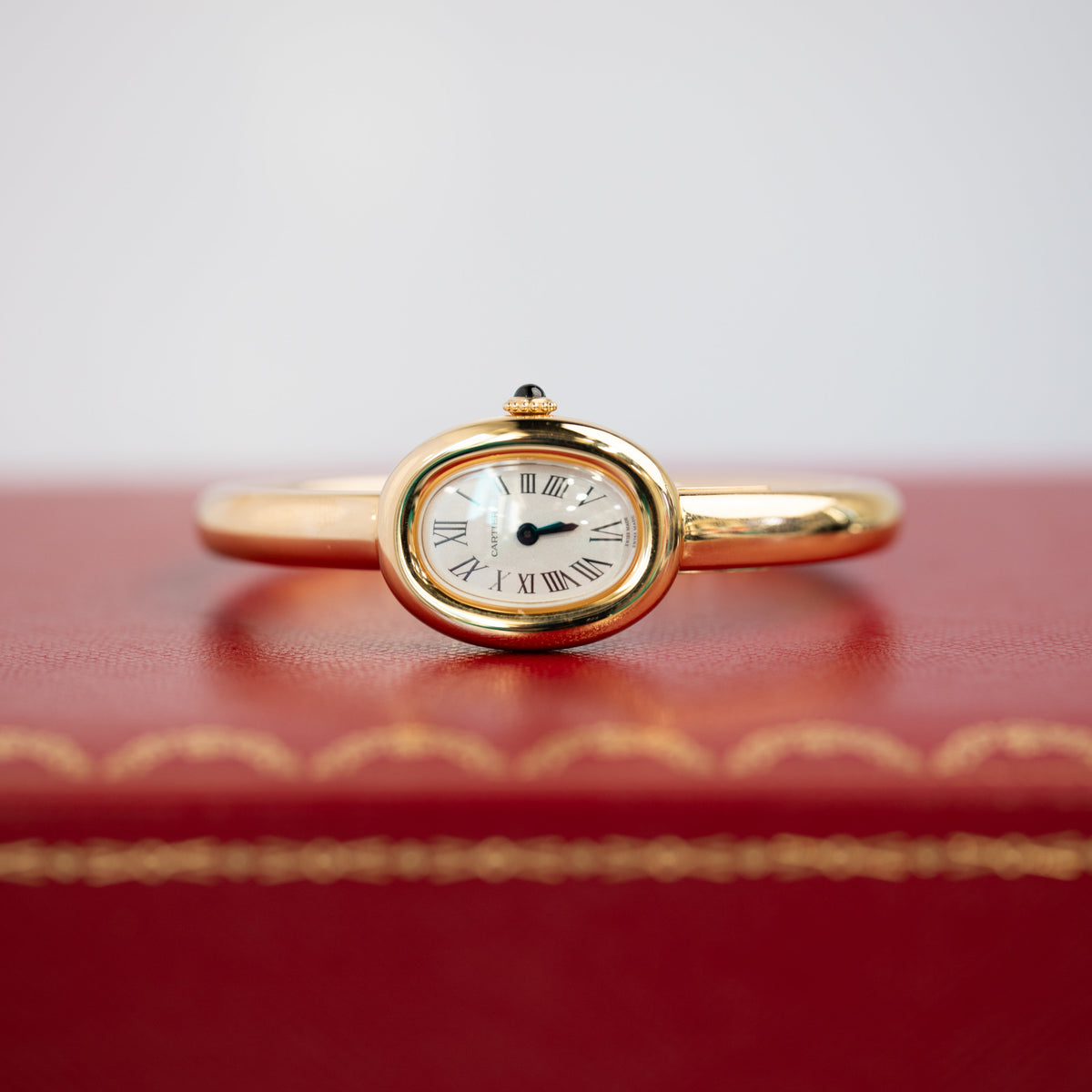 Cartier Baignoire Mini Yellow Gold Silver Dial Bracelet WGBA0045