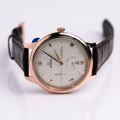 Omega De Ville Prestige 41 mm Rose Gold Silver Dial Strap 434.53.41.21.02.001
