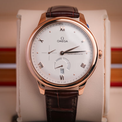 Omega De Ville Prestige 41 mm Rose Gold Silver Dial Strap 434.53.41.21.02.001