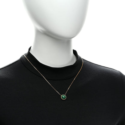 Van Cleef & Arpels 18K Yellow Gold Malachite Perlee Couleurs Pendant Necklace