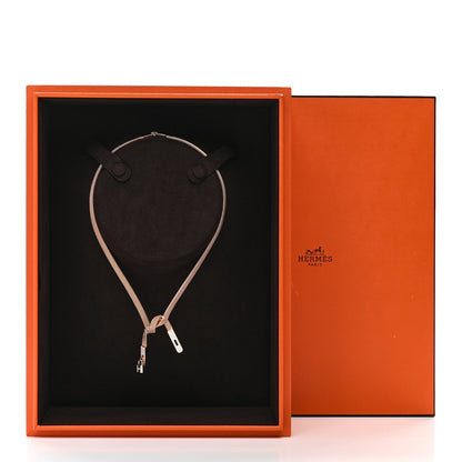 Hermes 18K Rose Gold Diamond Kelly Gavroche Necklace SH