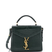 Cassandra Top Handle Bag Crocodile Embossed Leather Mini