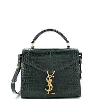 Cassandra Top Handle Bag Crocodile Embossed Leather Mini