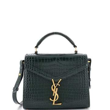 Cassandra Top Handle Bag Crocodile Embossed Leather Mini