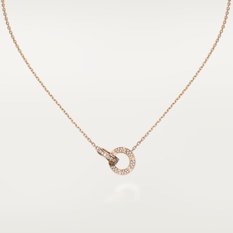 18K Gold Diamond Love Necklace