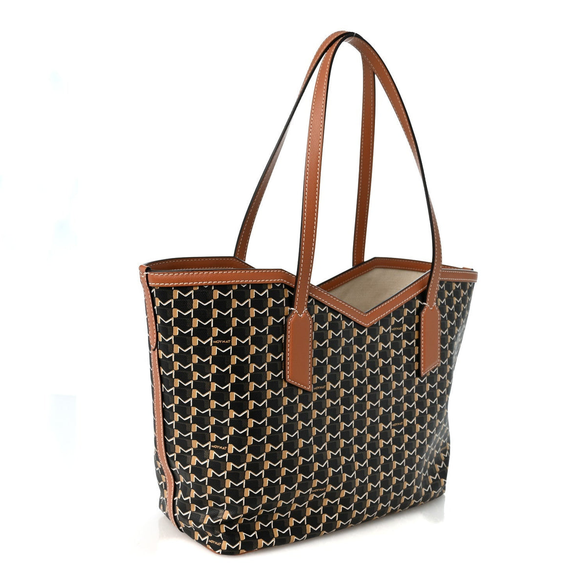 Moynat Calfskin Canvas M Labubu Tote PM Brown