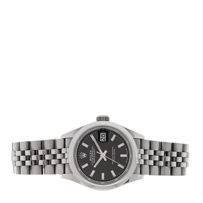 Rolex Stainless Steel 28mm Oyster Perpetual Datejust Watch Dark Grey 279160