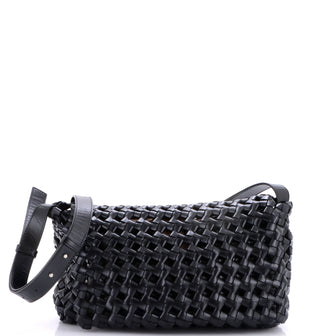 Window Flap Bag Knotted Intrecciato Leather