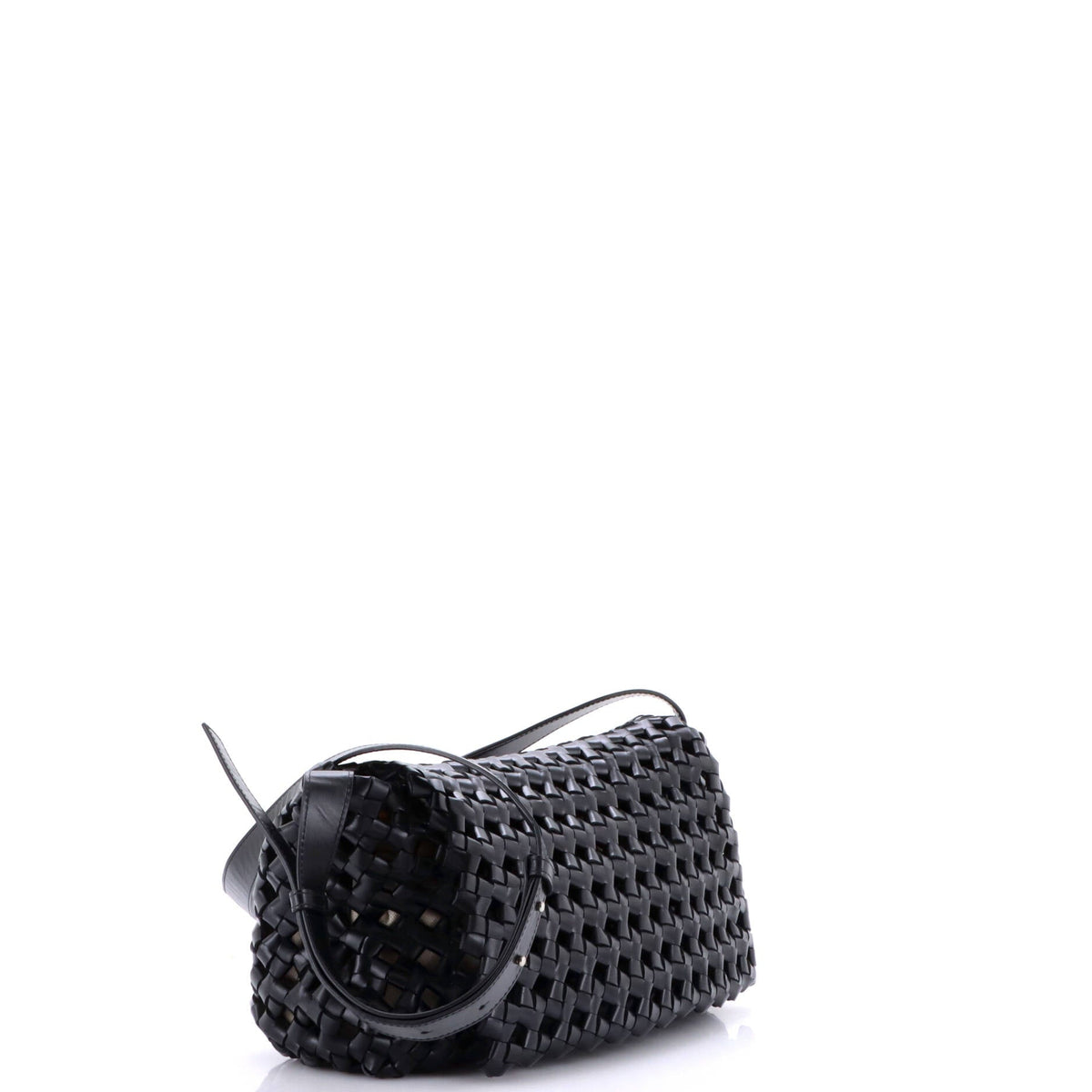 Window Flap Bag Knotted Intrecciato Leather