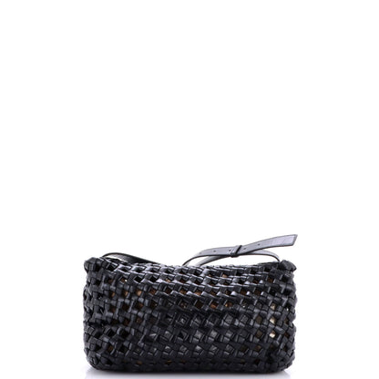 Window Flap Bag Knotted Intrecciato Leather
