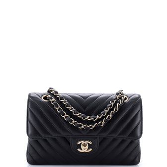Classic Double Flap Bag Chevron Caviar Small