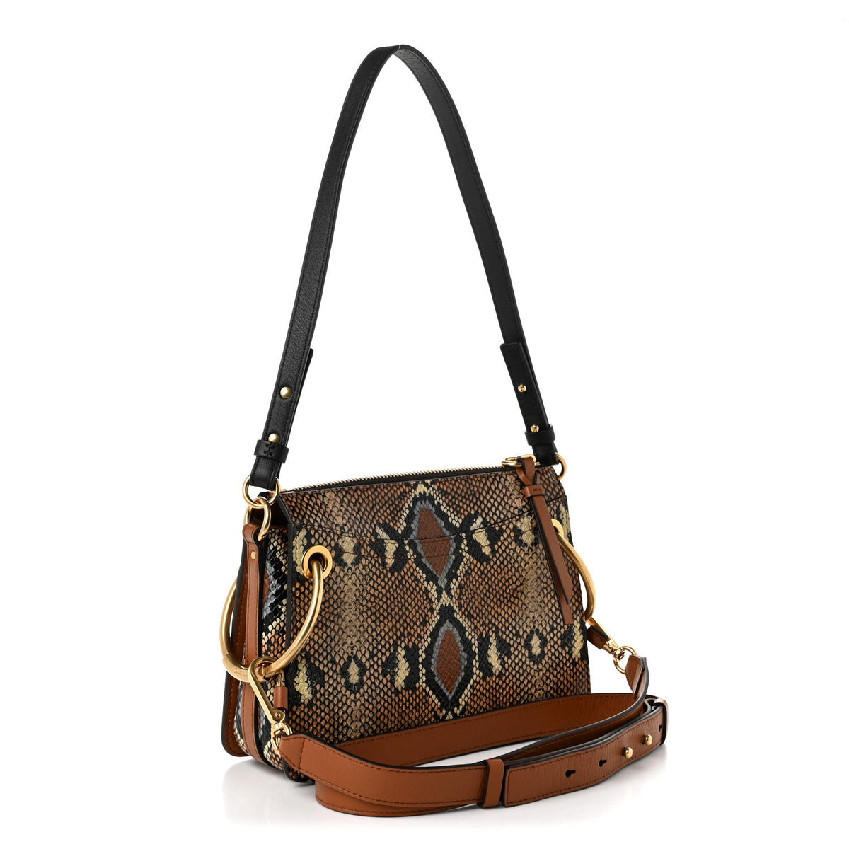 Chloe Calfskin Snakeskin Embossed Small Roy Bag Multicolor
