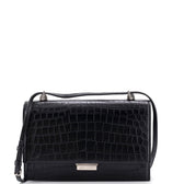 Babylone Crossbody Bag Crocodile Embossed Leather Small