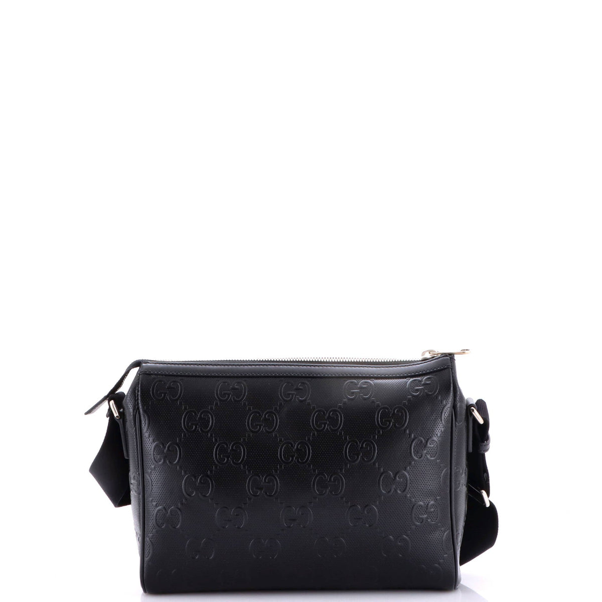 Front Pocket Messenger Bag GG Embossed Perforated Leather Medium