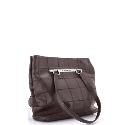 Square Stitch Tote Caviar Medium