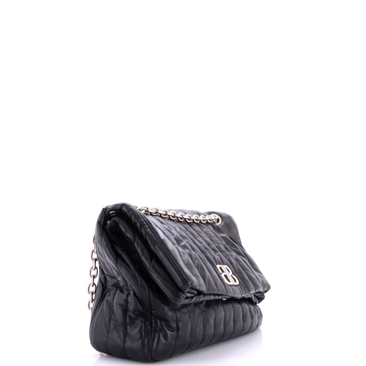 Monaco Chain Flap Shoulder Bag Quilted Leather Medium
