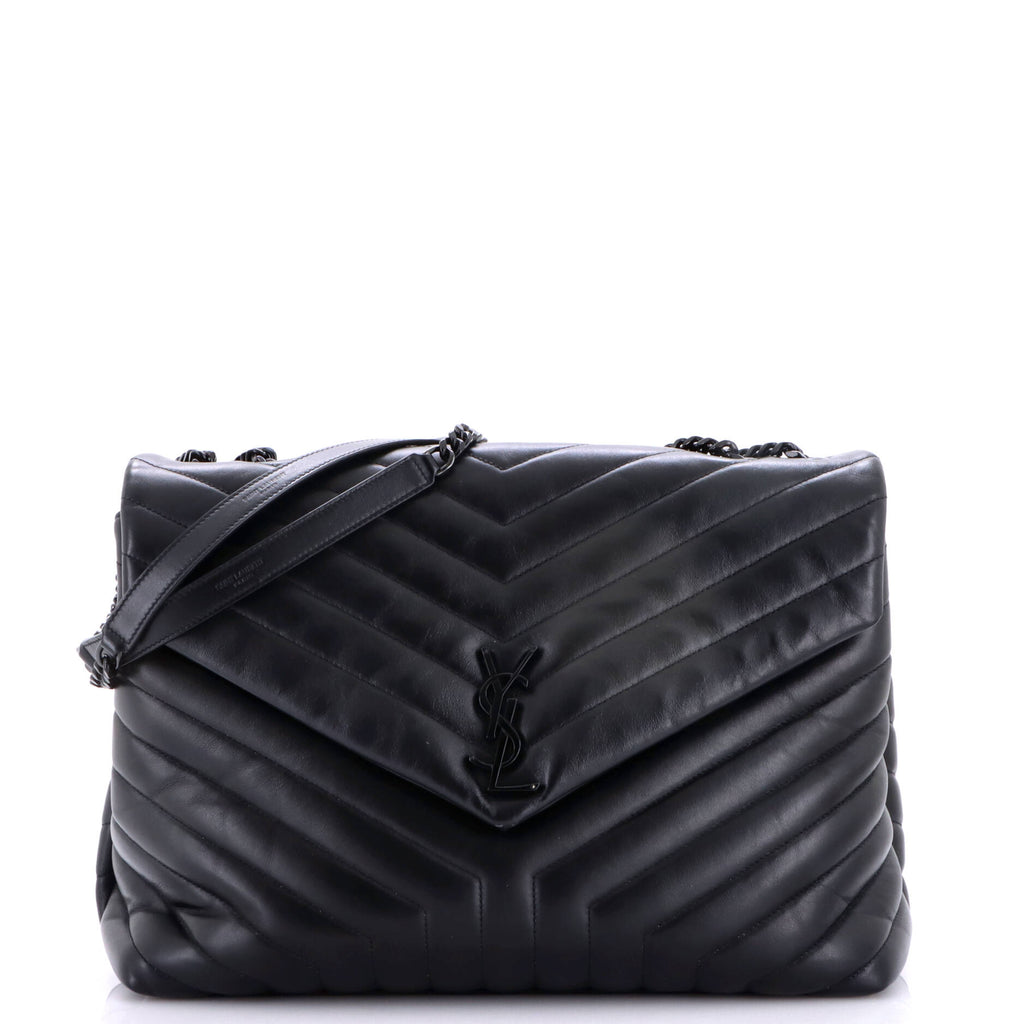 Loulou Shoulder Bag Matelasse Chevron Leather Large