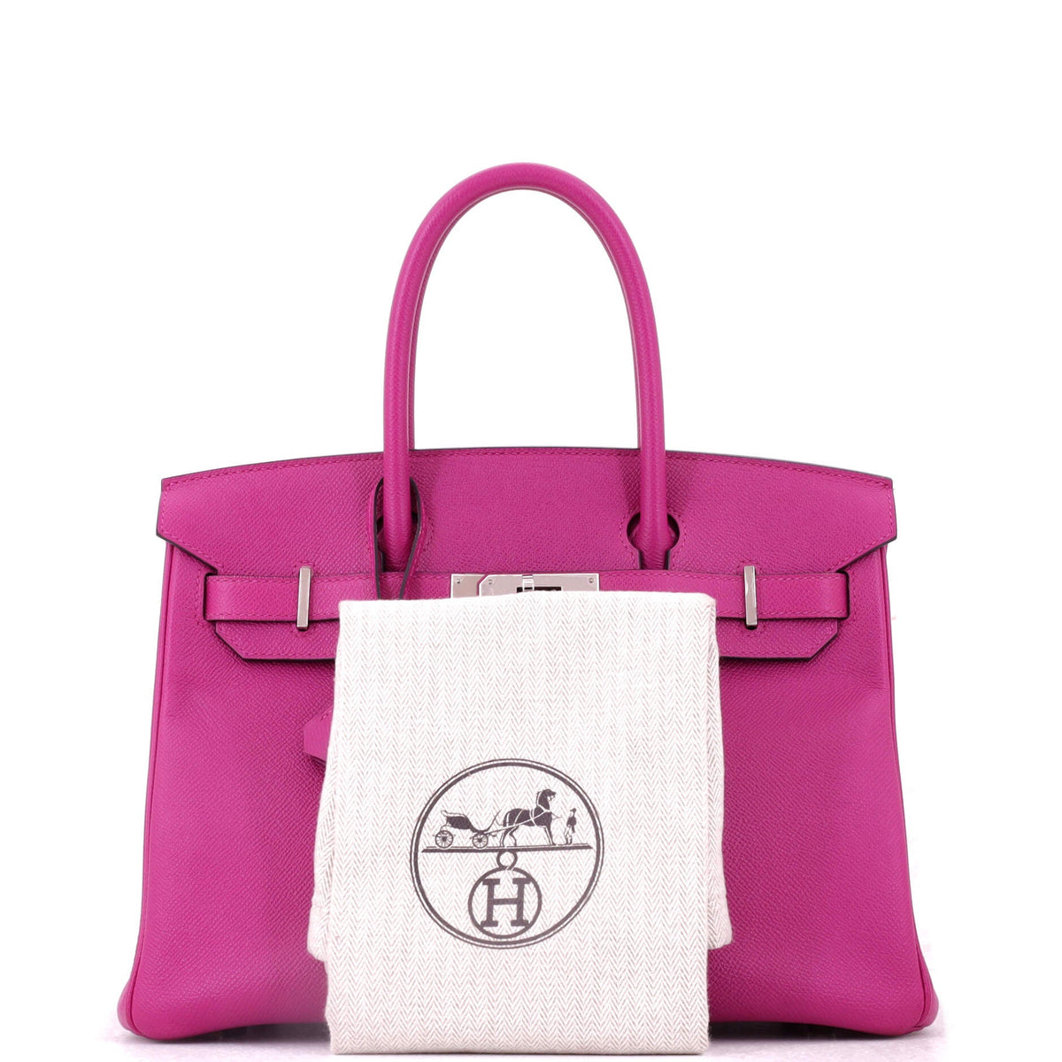 Birkin Handbag Rose Pourpre Epsom with Palladium Hardware 30