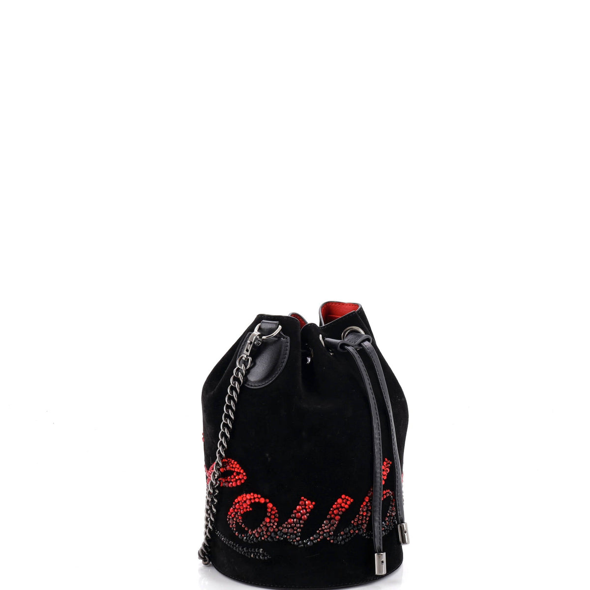 Marie Jane Bucket Bag Embellished Suede