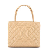 Medallion Tote Quilted Caviar