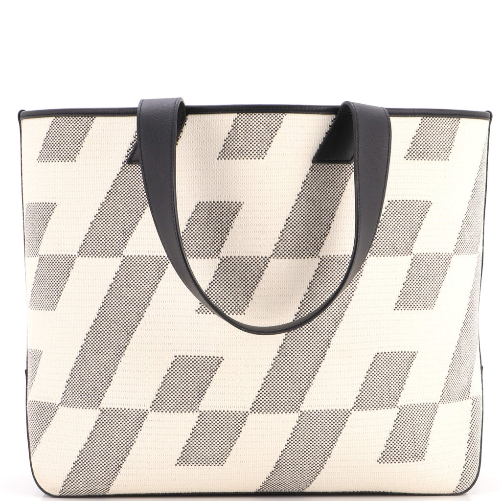 Cabas H en Biais Tote Canvas with Leather 40