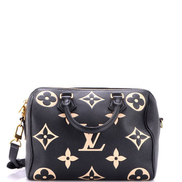 Speedy Bandouliere Bag Bicolor Monogram Empreinte Giant 25